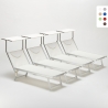 4er Set professionelle Strandliegen aus Aluminium mit Dach Santorini Eigenschaften