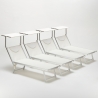 4er Set professionelle Strandliegen aus Aluminium mit Dach Santorini 