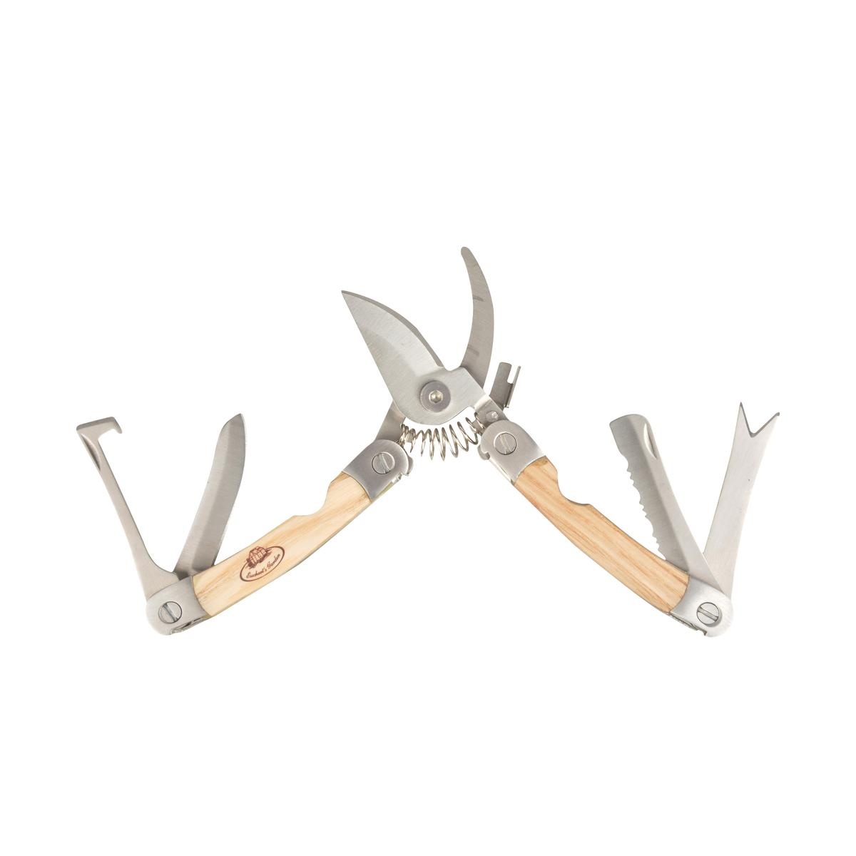 Outil de jardin multifonction sécateur en acier et bois Promotion Outil de jardin multifonction sécateur en acier et bois Promotion