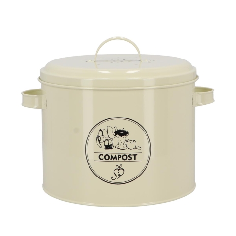 Boîte vintage en métal pour compost avec filtre à charbon actif Promotion