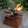 Feuerschale für den Außenbereich in Rostoptik aus Metall Verkauf