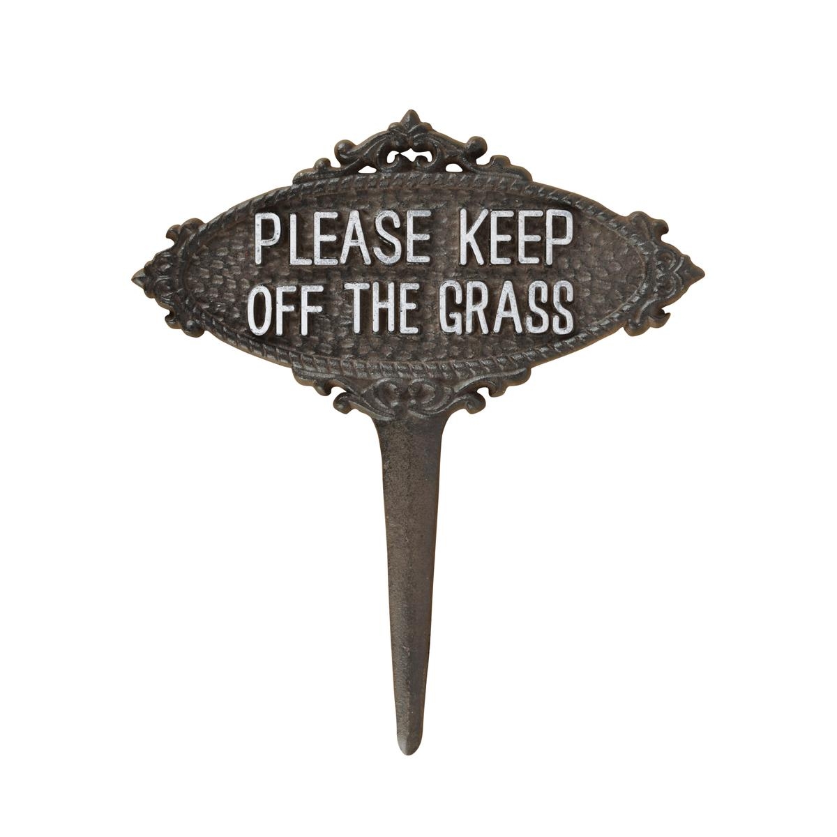 Cartello paletto da giardino in ghisa Keep Off The Grass Promozione Cartello paletto da giardino in ghisa Keep Off The Grass Promozione