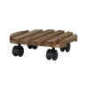 Carrello porta piante rotondo in legno con ruote Modello