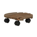 Carrello porta piante rotondo in legno con ruote Misure
