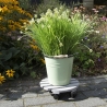 Chariot rond pour plantes en bois avec roulettes Vente