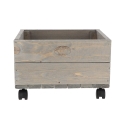 Jardinière en bois sur roulettes pour terrasses et jardins 38,5x35,5x25 cm Vente