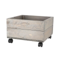 Jardinière en bois sur roulettes pour terrasses et jardins 38,5x35,5x25 cm Promotion