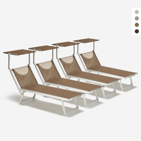 4 Lettini spiaggia mare prendisole in alluminio Santorini Limited Edition Promozione