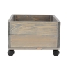 Pflanzkübel aus Holz mit Rollen für Terrassen und Gärten 38,5x35,5x25cm Sales