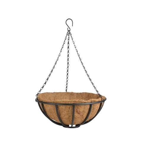 Panier suspendu avec chaîne et pot en coco 35 cm Promotion