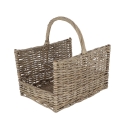 Panier à bûches en osier avec poignée 45,8x36x51,5 cm Promotion