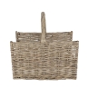 Panier à bûches en osier avec poignée 45,8x36x51,5 cm Remises
