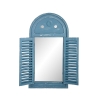 Miroir avec cadre en forme de fenêtre avec volets bleus Promotion