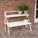 Étagère escalier porte-plantes 2 étagères en bois blanc Vente