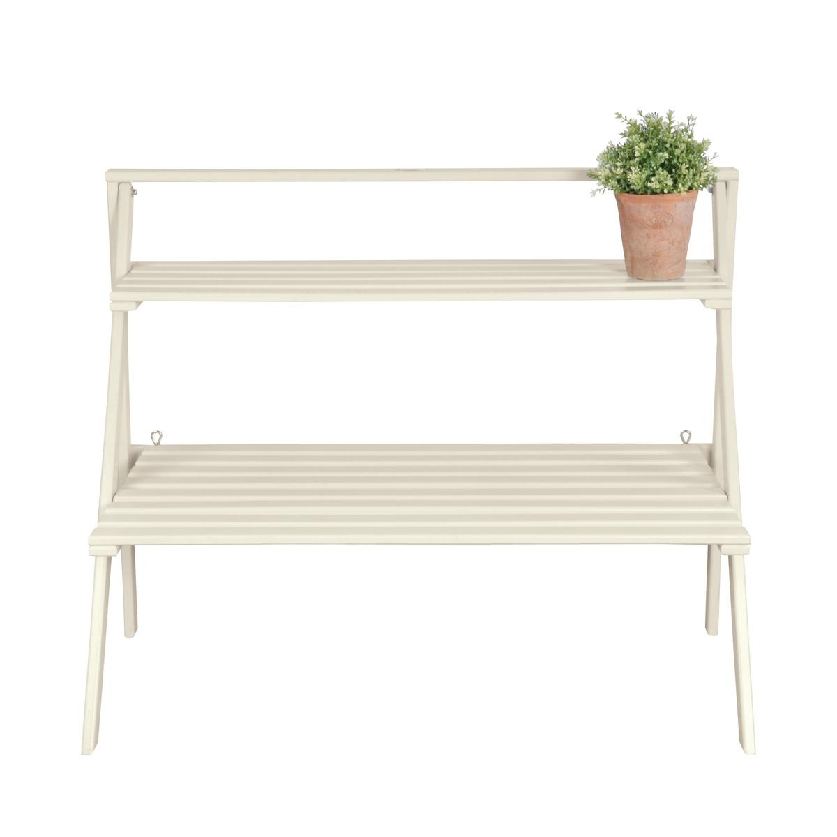 Etagere scala portavasi 2 scaffali in legno bianco Promozione