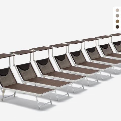 20 transats de plage bains de soleil en aluminium Santorini Limited Edition Promotion