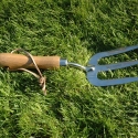 Fourche de jardinage en acier inoxydable avec manche en bois Vente