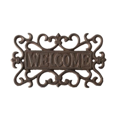 Plaque murale extérieure en fonte "Welcome" Promotion