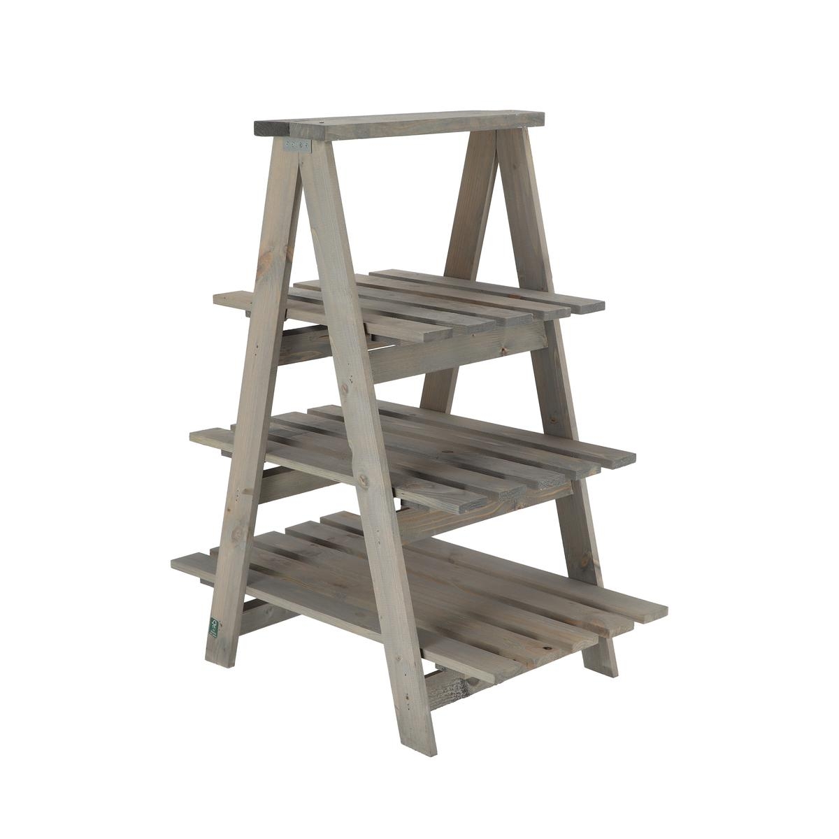 Portavasi a scaletta triangolare in legno con 4 ripiani Promozione Portavasi a scaletta triangolare in legno con 4 ripiani Promozione