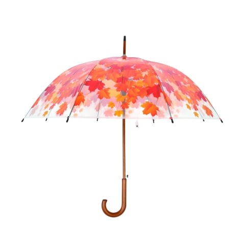 Regenschirm mit Herbsteffekt und Holzgriff Aktion