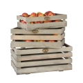 Ensemble de 3 caisses en bois FSC pour fruits et légumes Promotion