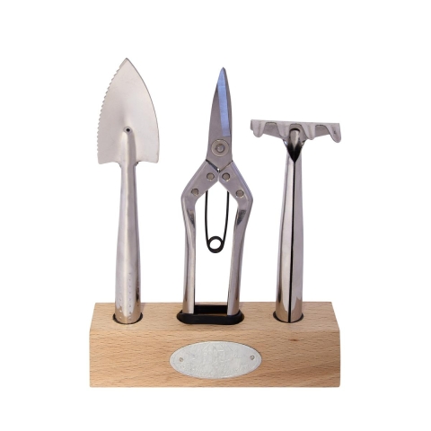 Ensemble d'outils de jardin en métal avec support Promotion