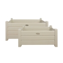 Set 2 fioriere rettangolari in legno bianco per giardino terrazza Promozione