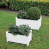 Set 2 fioriere rettangolari in legno bianco per giardino terrazza Vendita