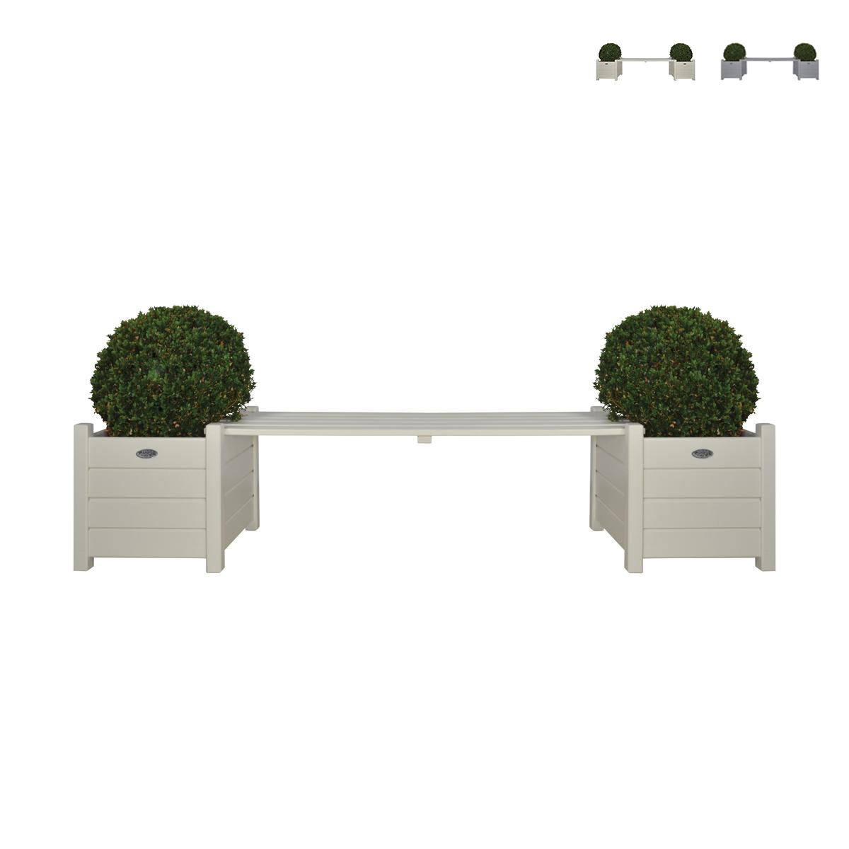 Banc extérieur de jardin en bois avec jardinières Promotion