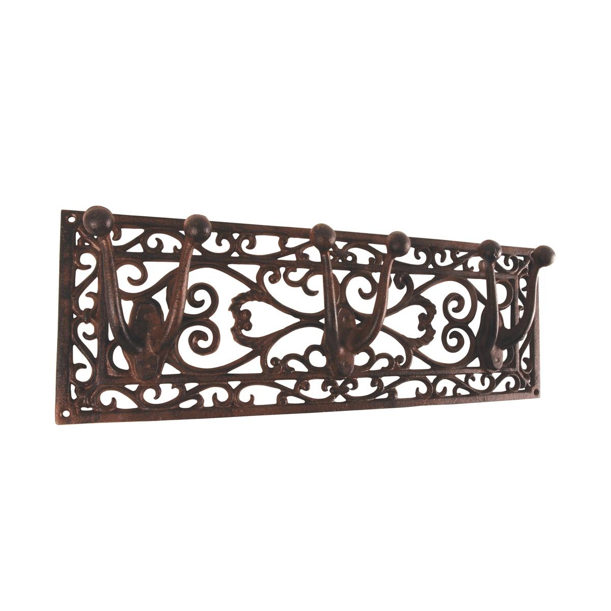 Portattrezzi da muro in ghisa con 3 ganci decorativi Promozione Portattrezzi da muro in ghisa con 3 ganci decorativi Promozione