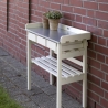 Établi en bois avec plateau en métal galvanisé et 3 tiroirs Remises