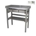 Établi en bois avec plateau en métal galvanisé et 3 tiroirs Promotion