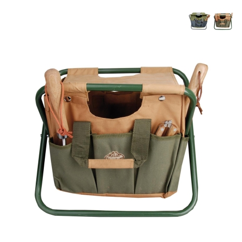 Tabouret pliant avec sac porte-outils de jardinage Promotion