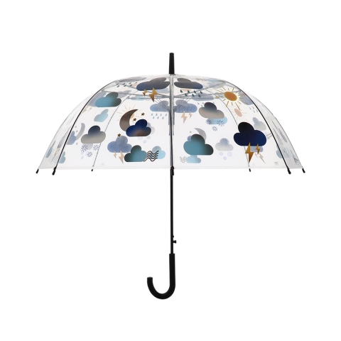 Transparenter Regenschirm mit buntem Wetterdruck Dis. Tempo Aktion