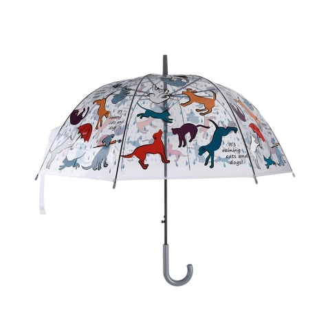 Parapluie transparent avec imprimé chiens et chats Promotion