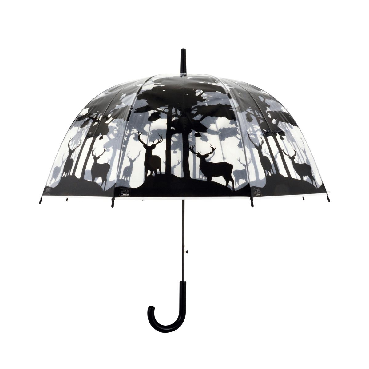 Parapluie transparent avec motif forêt et cerfs Promotion Parapluie transparent avec motif forêt et cerfs Promotion