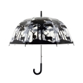 Transparenter Regenschirm mit Wald- und Hirschmotiv Aktion