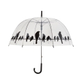 Parapluie transparent avec décoration d'oiseaux sur fil Promotion