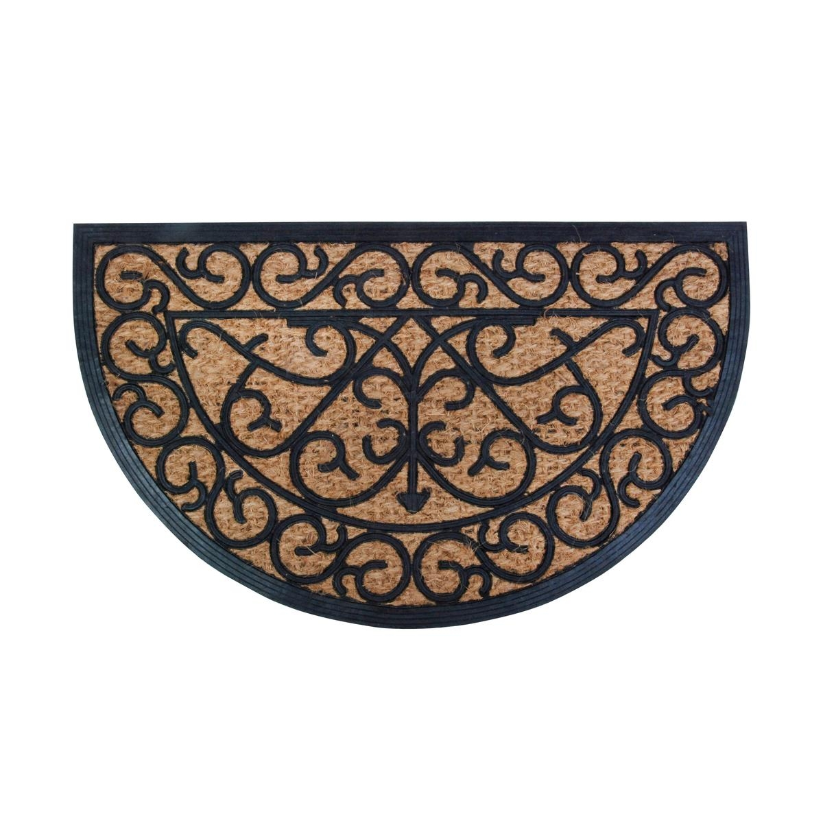 Paillasson demi-cercle d'entrée en caoutchouc et coco style classique Promotion