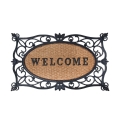Paillasson élégant en fibre de coco et caoutchouc avec inscription "Welcome" Promotion