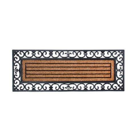Paillasson rectangulaire 120x45cm avec bordure en caoutchouc et fibre de coco Promotion
