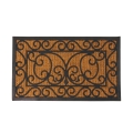 Paillasson rectangulaire en fibre de coco et caoutchouc style classique Promotion