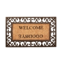 Paillasson d'entrée en caoutchouc et coco avec inscription Welcome Goodbye Promotion