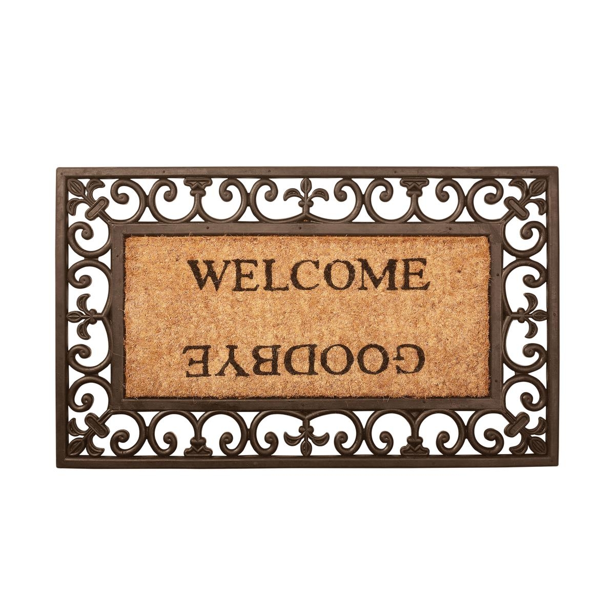 Gummi-Kokos-Eingangsmatte mit Schriftzug Welcome Goodbye Aktion Gummi-Kokos-Eingangsmatte mit Schriftzug Welcome Goodbye Aktion