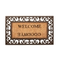 Gummi-Kokos-Eingangsmatte mit Schriftzug Welcome Goodbye Aktion