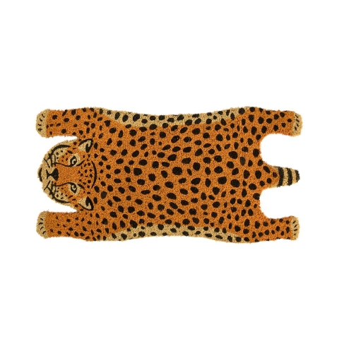 Paillasson d'entrée en forme de guépard en fibre de coco Promotion