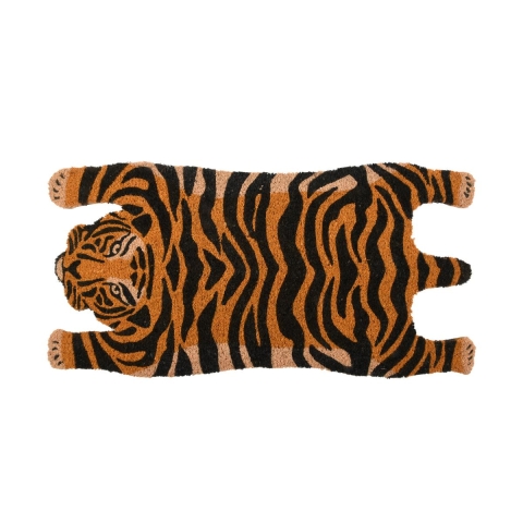 Tigerförmiger Türmatte aus Kokosfaser Aktion