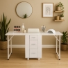 Table manucure peu encombrante Double plateau et Roues Dabol Vente