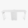 Table manucure peu encombrante Double plateau et Roues Dabol Réductions