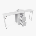 Table manucure peu encombrante Double plateau et Roues Dabol Offre
